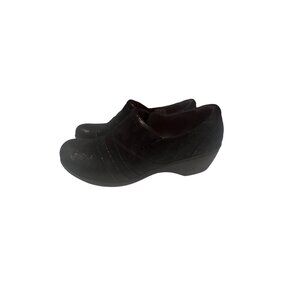Clarks Womens Heeled Loafers Black‎ Slip-On Comfort Shoes 7.5